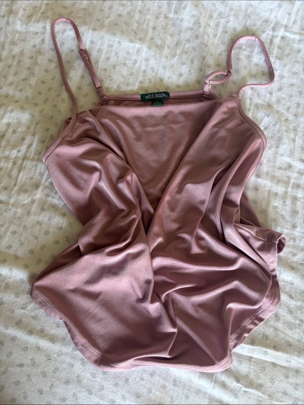 wild fable dusty rose satin slip cami with adjustable straps